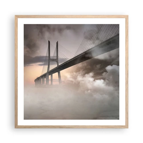 Poster in light oak frame - By the River that Doesn't Exist - 60x60 cm