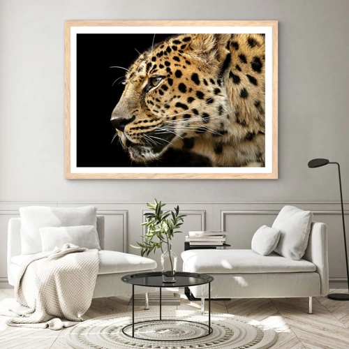 Poster in light oak frame - Calm, Focused, Ready - 40x30 cm