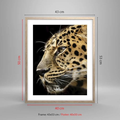 Poster in light oak frame - Calm, Focused, Ready - 40x50 cm