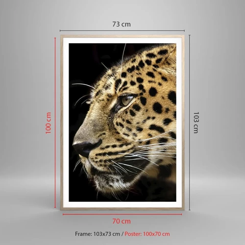 Poster in light oak frame - Calm, Focused, Ready - 70x100 cm