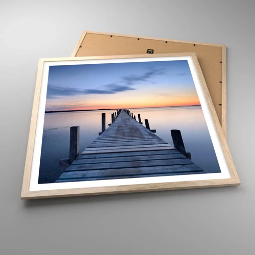 Poster in light oak frame - Calm of a Quiet Dusk - 60x60 cm