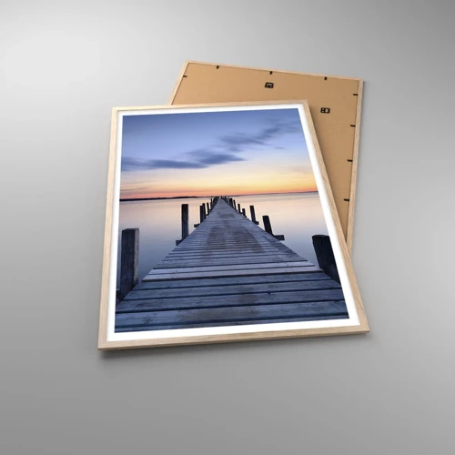 Poster in light oak frame - Calm of a Quiet Dusk - 70x100 cm