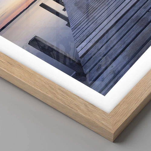 Poster in light oak frame - Calm of a Quiet Dusk - 70x100 cm