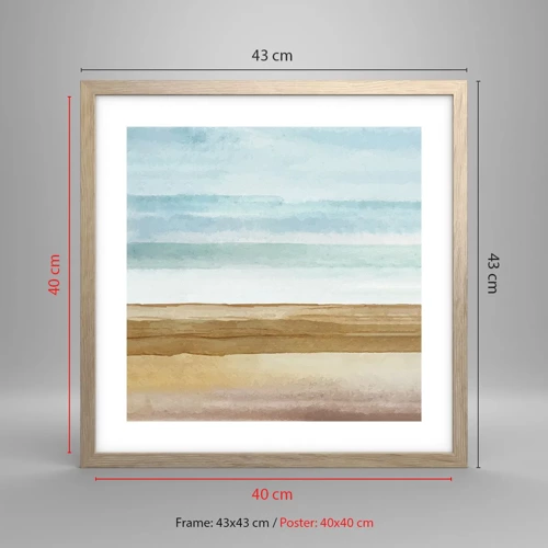 Poster in light oak frame - Calming - 40x40 cm