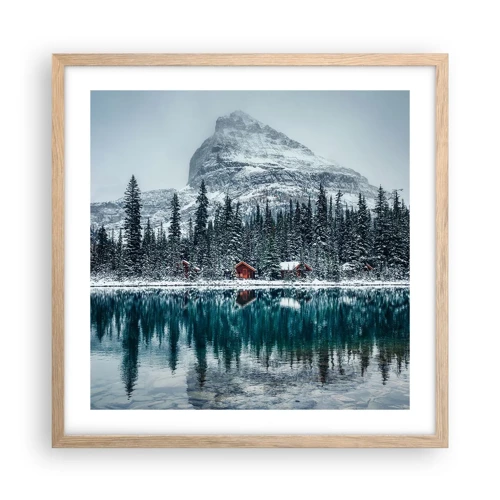 Poster in light oak frame - Canadian Retreat - 50x50 cm