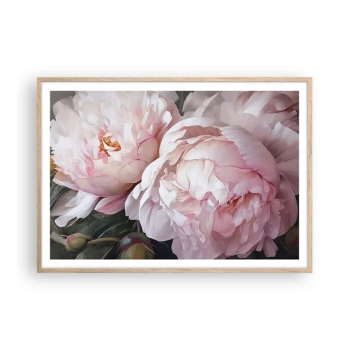 Poster in light oak frame - Captured in Full Bloom - 100x70 cm