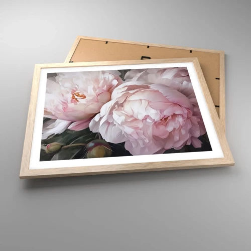 Poster in light oak frame - Captured in Full Bloom - 50x40 cm