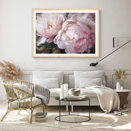 Poster in light oak frame - Captured in Full Bloom - 50x40 cm