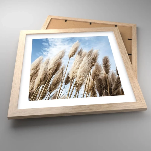 Poster in light oak frame - Caress of Sun and Wind - 30x30 cm