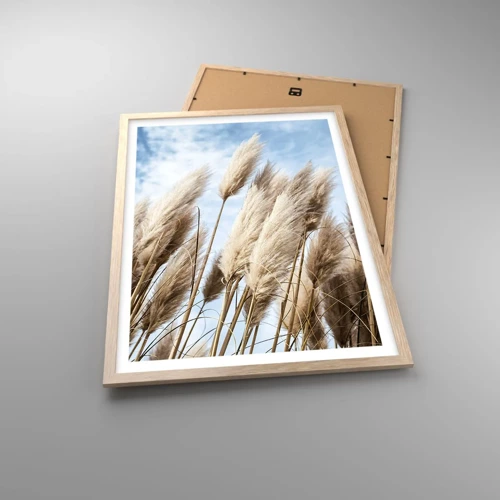 Poster in light oak frame - Caress of Sun and Wind - 50x70 cm
