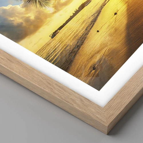 Poster in light oak frame - Caribbean Dream - 50x40 cm