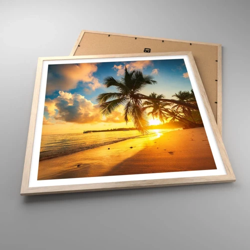 Poster in light oak frame - Caribbean Dream - 60x60 cm