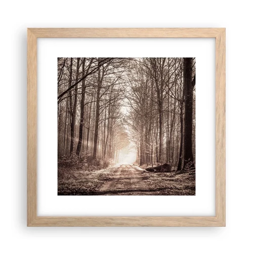 Poster in light oak frame - Cathedral of the Forest - 30x30 cm