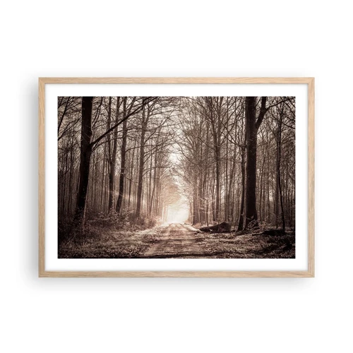 Poster in light oak frame - Cathedral of the Forest - 70x50 cm
