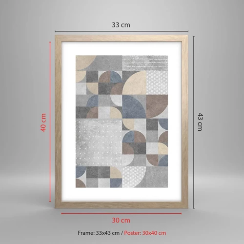 Poster in light oak frame - Ceramic Fantasy - 30x40 cm