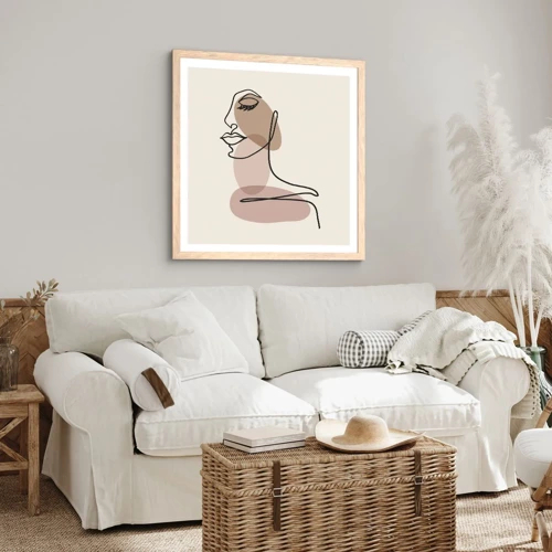 Poster in light oak frame - Certain Line of Beauty - 60x60 cm