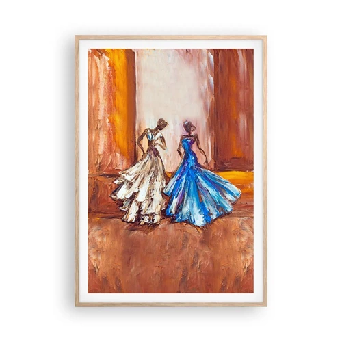 Poster in light oak frame - Charming Duo - 70x100 cm
