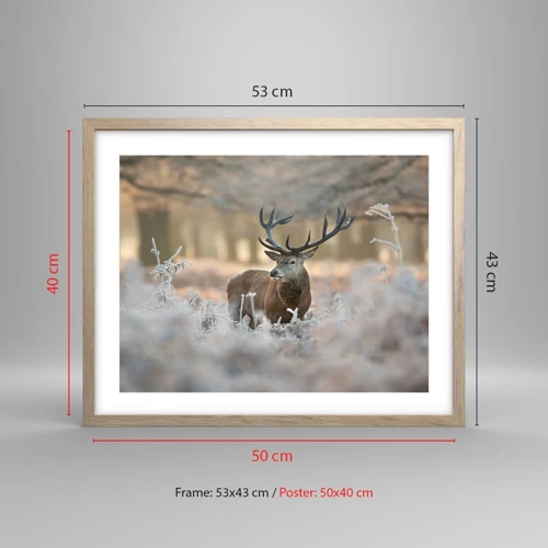 Poster in light oak frame - Chilly Morning - 50x40 cm