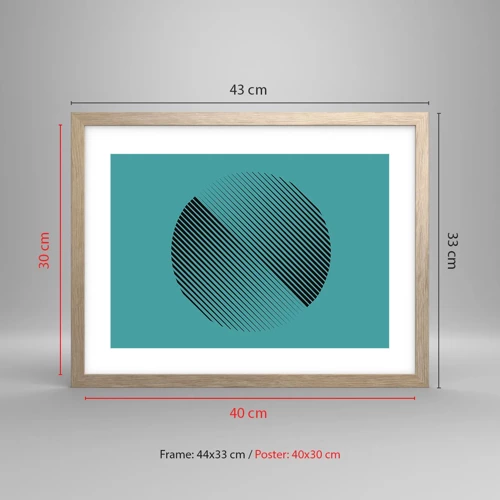 Poster in light oak frame - Circle - Geometrical Variation - 40x30 cm