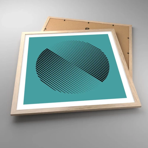 Poster in light oak frame - Circle - Geometrical Variation - 50x50 cm