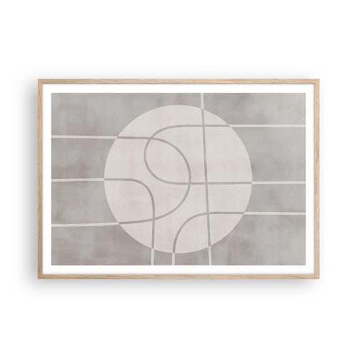 Poster in light oak frame - Circular and Straight - 100x70 cm