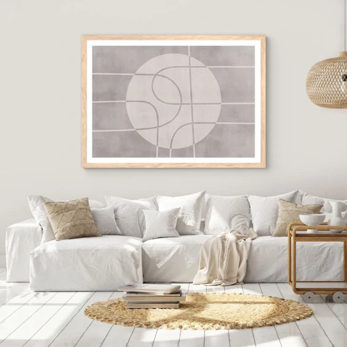 Poster in light oak frame - Circular and Straight - 40x30 cm