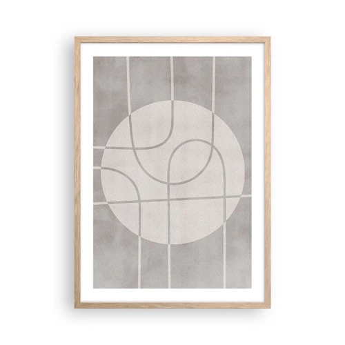 Poster in light oak frame - Circular and Straight - 50x70 cm