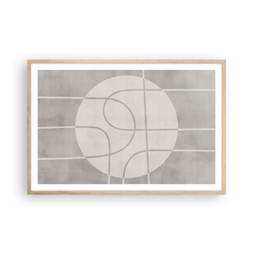 Poster in light oak frame - Circular and Straight - 91x61 cm