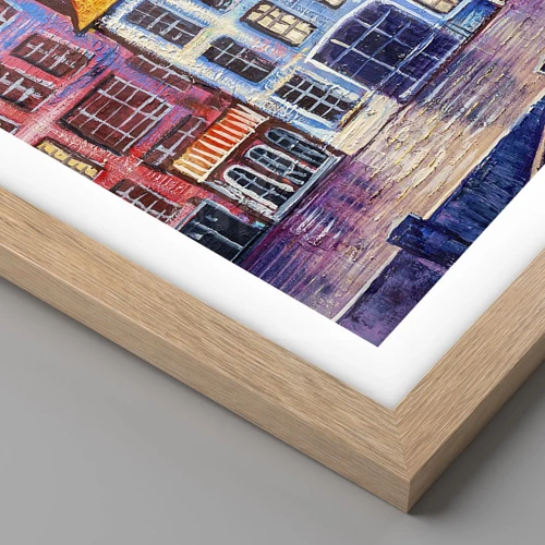 Poster in light oak frame - City Like From a Fairytale - 50x70 cm