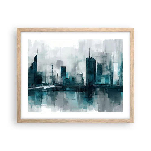 Poster in light oak frame - City in the Colour of Rain - 50x40 cm