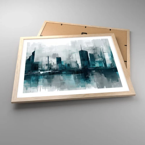 Poster in light oak frame - City in the Colour of Rain - 50x40 cm