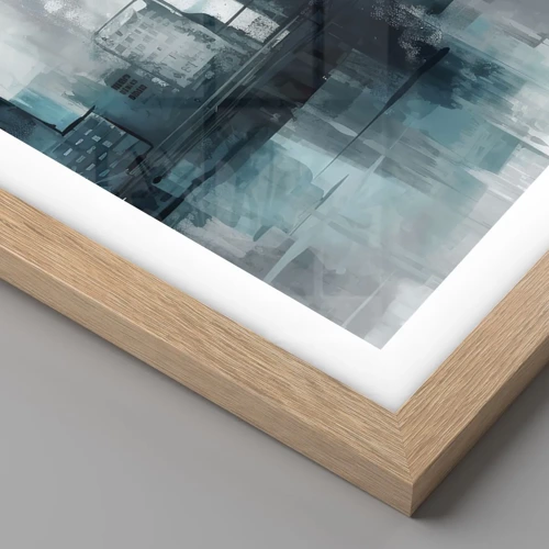 Poster in light oak frame - City in the Colour of Rain - 50x40 cm