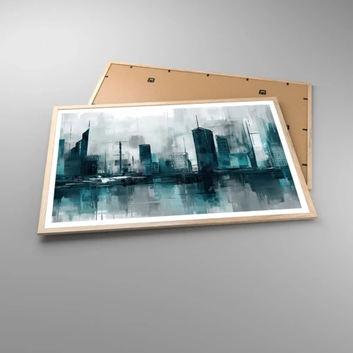 Poster in light oak frame - City in the Colour of Rain - 91x61 cm