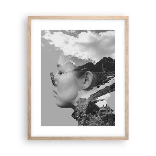 Poster in light oak frame - Cloudy Portrait - 40x50 cm