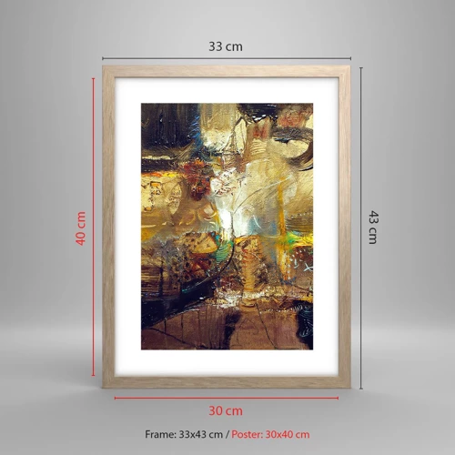 Poster in light oak frame - Cold, Warm, Hot - 30x40 cm