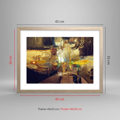 Poster in light oak frame - Cold, Warm, Hot - 40x30 cm