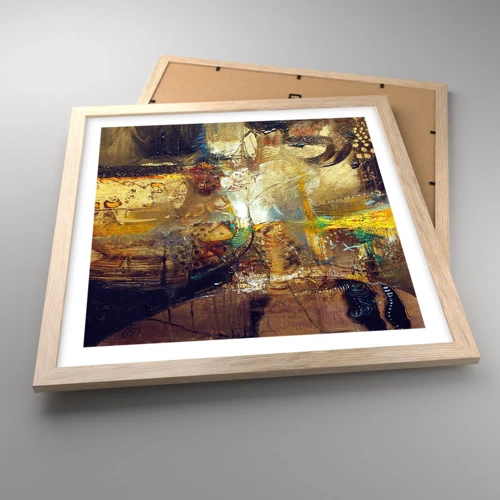 Poster in light oak frame - Cold, Warm, Hot - 40x40 cm