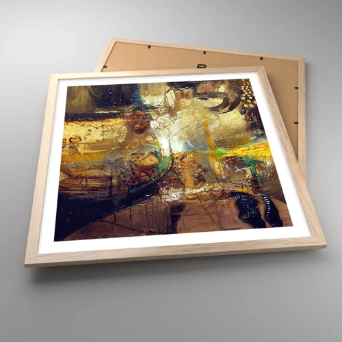 Poster in light oak frame - Cold, Warm, Hot - 50x50 cm