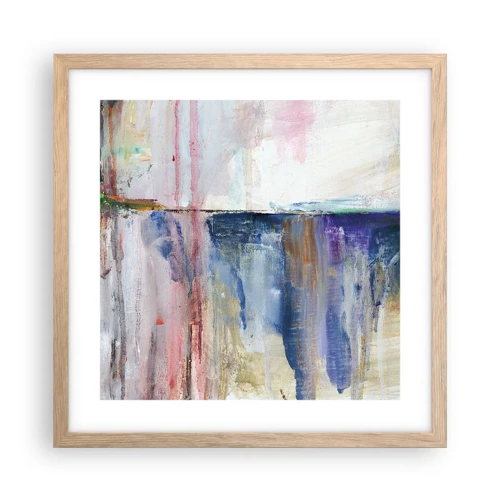 Poster in light oak frame - Colourful Impressions an Associations - 40x40 cm