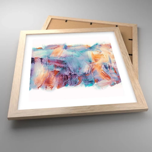 Poster in light oak frame - Colourful Mess - 30x30 cm