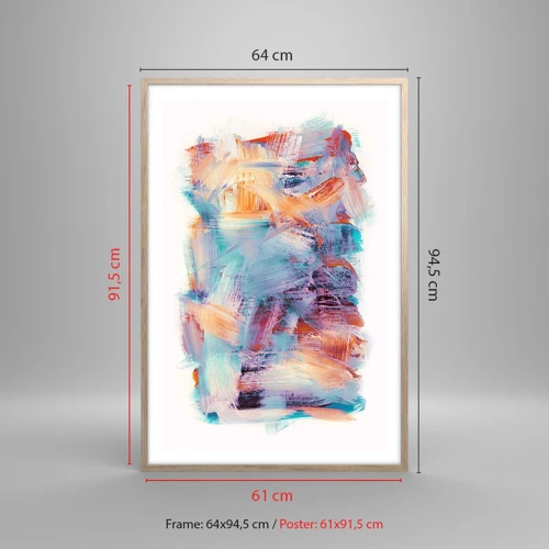 Poster in light oak frame - Colourful Mess - 61x91 cm