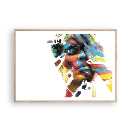 Poster in light oak frame - Colourful Personality - 100x70 cm