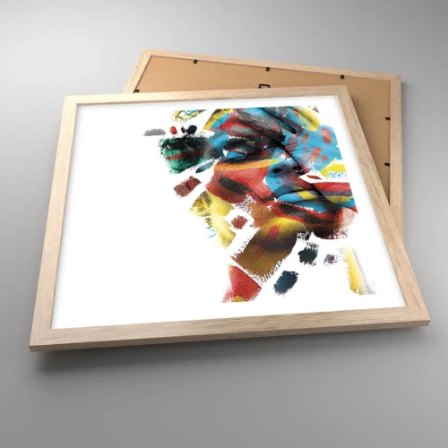 Poster in light oak frame - Colourful Personality - 40x40 cm