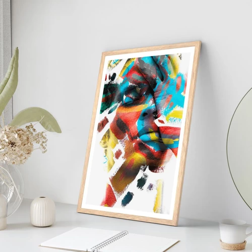 Poster in light oak frame - Colourful Personality - 40x50 cm