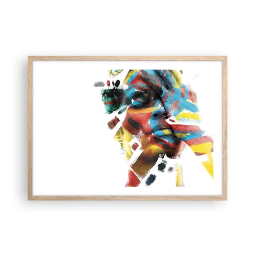 Poster in light oak frame - Colourful Personality - 70x50 cm