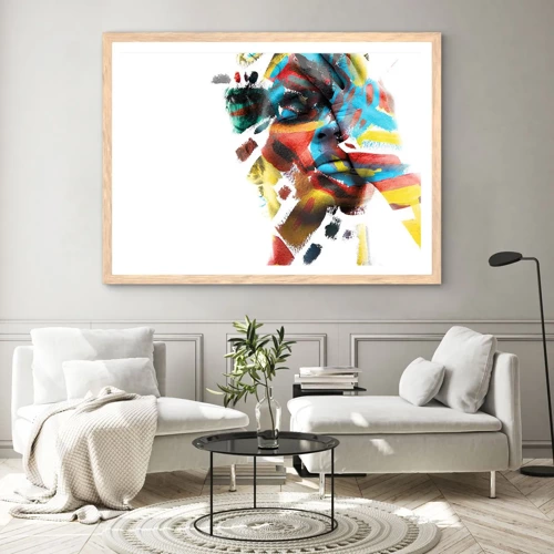 Poster in light oak frame - Colourful Personality - 70x50 cm