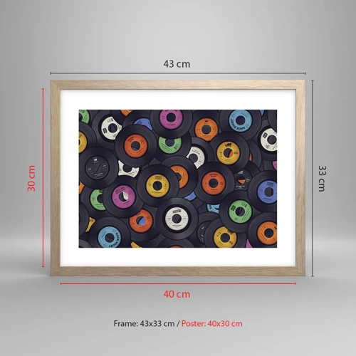 Poster in light oak frame - Colours of Classics - 40x30 cm