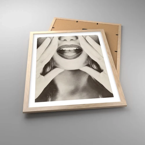 Poster in light oak frame - Coming! - 40x50 cm