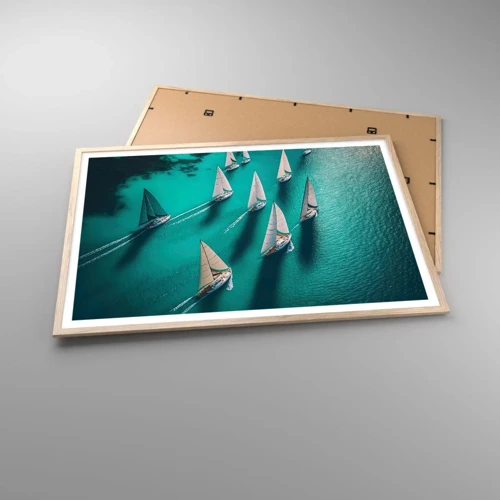 Poster in light oak frame - Competing with the Wind - 100x70 cm