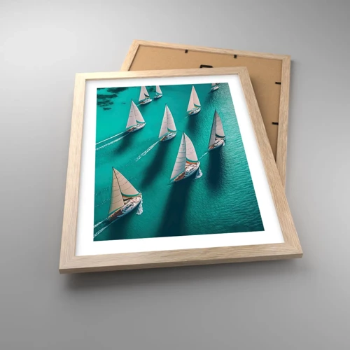 Poster in light oak frame - Competing with the Wind - 30x40 cm